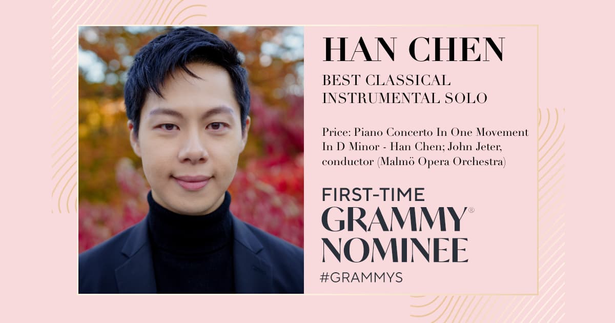Han Chen Receives GRAMMY® Nomination for Florence Price Piano Concerto Recording banner