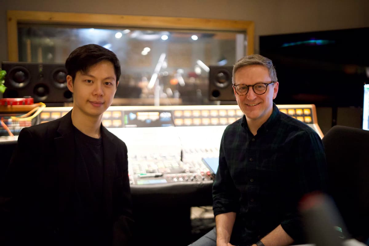 GRAMMY® FYC Campaign — Han Chen with producer and engineer Ryan Streber during the Rubinstein sonatas recording